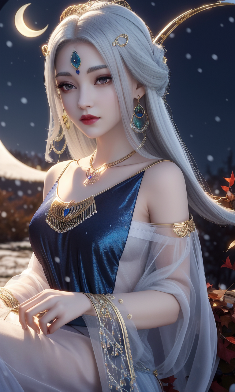 00076-1874711828-(,1girl, pov,best quality,masterpiece,  ) ,(((,1girl,  dress, crescent moon,moonlight,  snowing, )))        _ultra realistic 8k.png